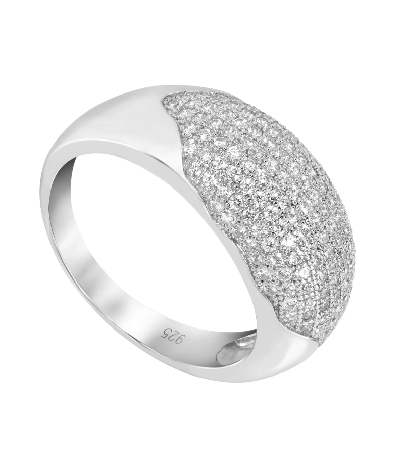 Zirconia pavé 925 sterling silver ring