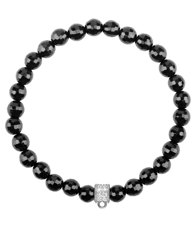 Onyx 925 sterling silver charm bracelet