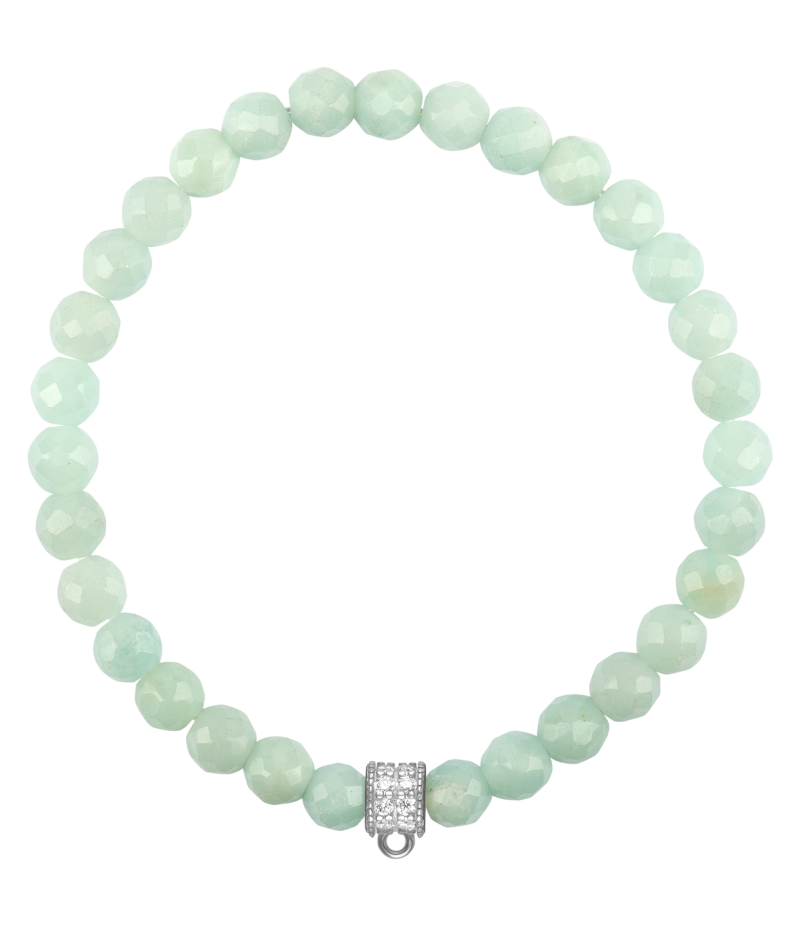 Amazonite 925 sterling silver charm bracelet