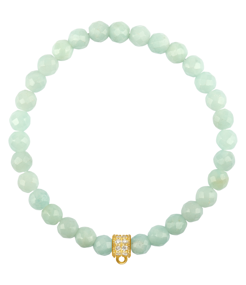 Amazonite  925 sterling silver charm bracelet