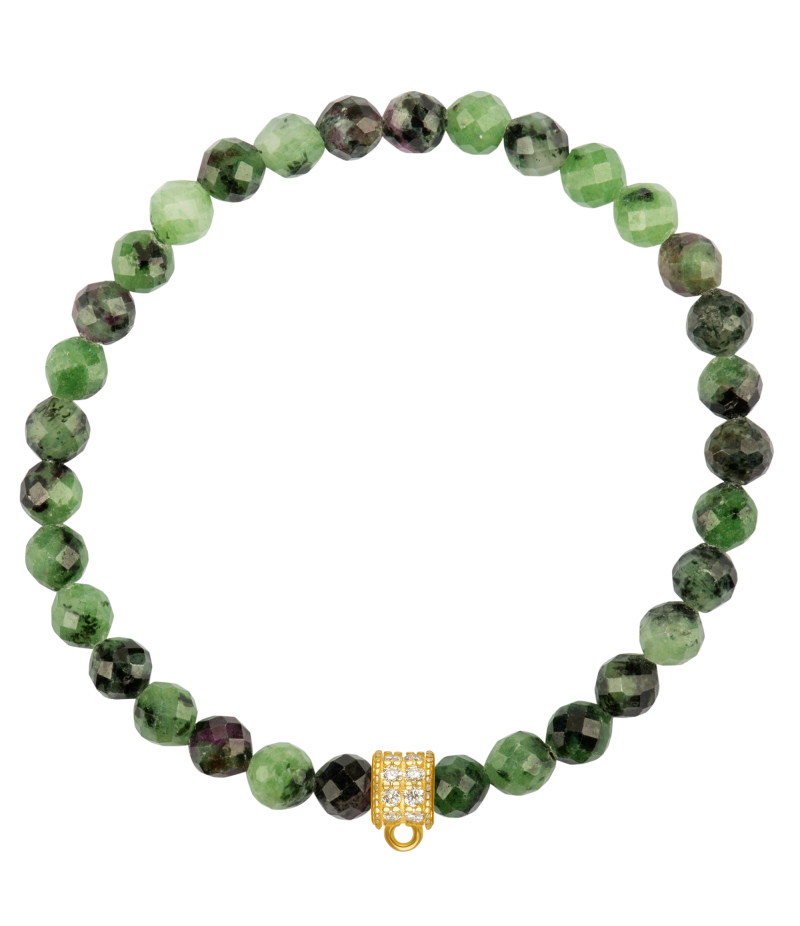 Zoisite 925 sterling silver charm bracelet