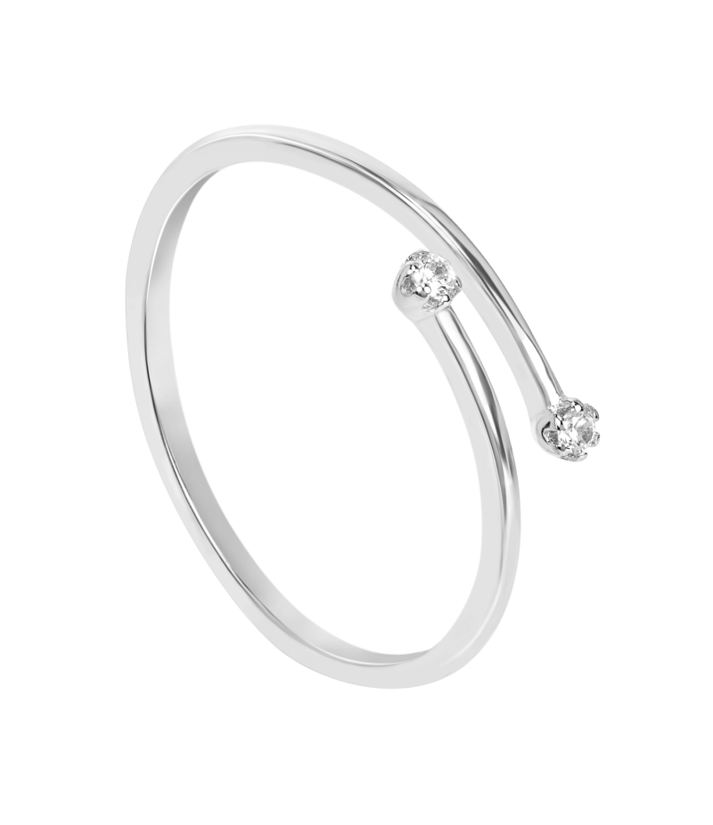 925 sterling silver ring with white zirconia