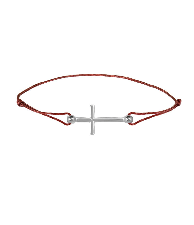 Cross 925 sterling silver textile luck bracelet Cross 925 sterling silver textile luck bracelet