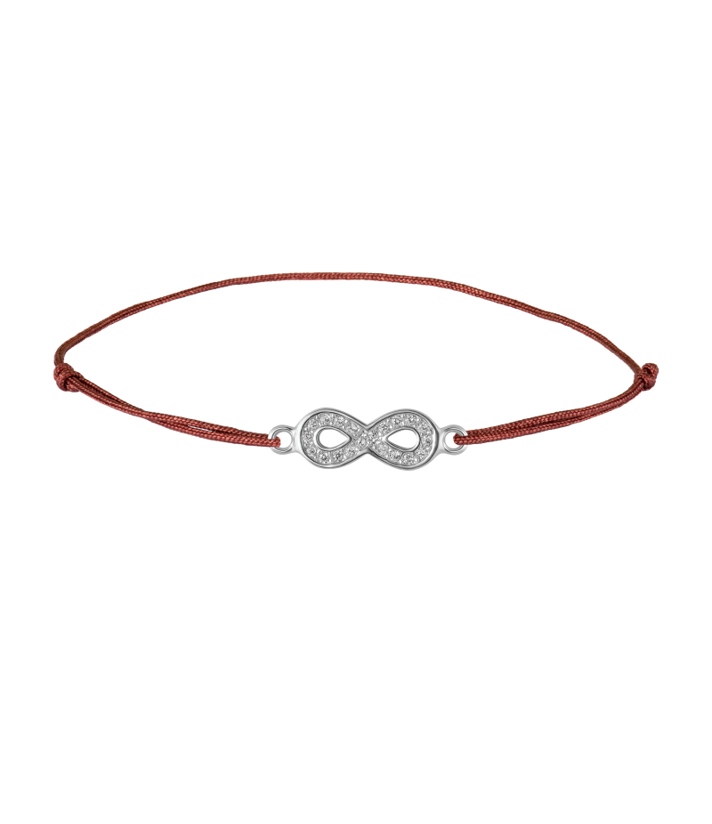 Infinity 925 sterling silver textile luck bracelet