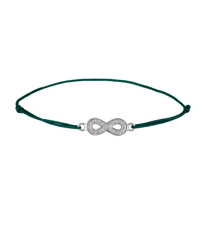 Infinity 925 sterling silver textile luck bracelet