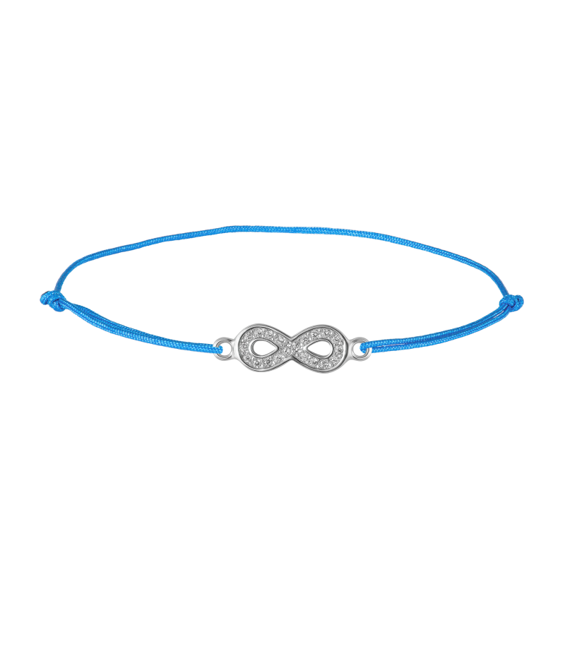 Infinity 925 sterling silver textile luck bracelet