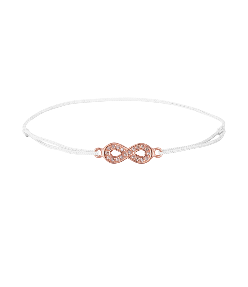 Infinity 925 sterling silver textile luck bracelet