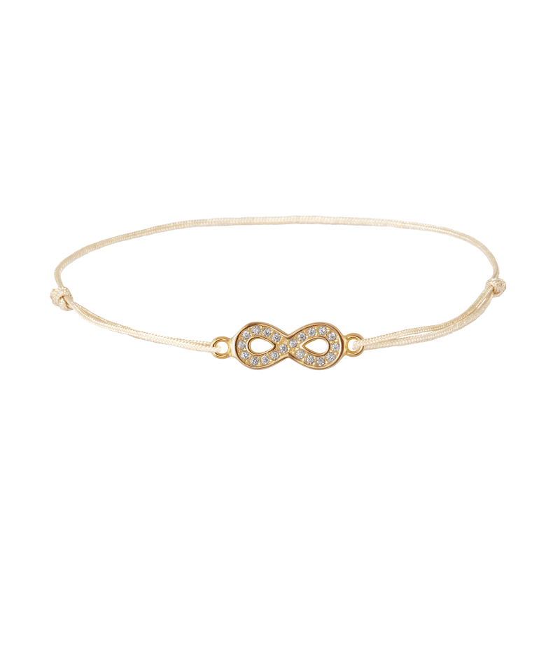 Infinity 925 sterling silver textile luck bracelet