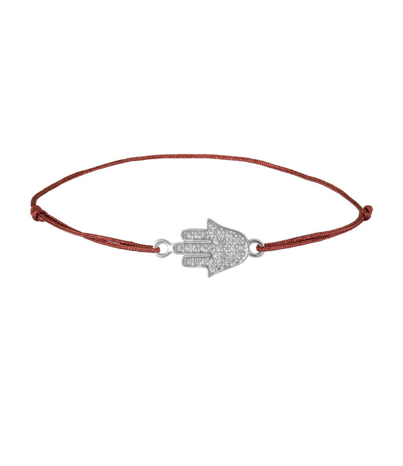 Fatima hand 925 sterling silver textile luck bracelet Fatima hand 925 sterling silver textile luck bracelet