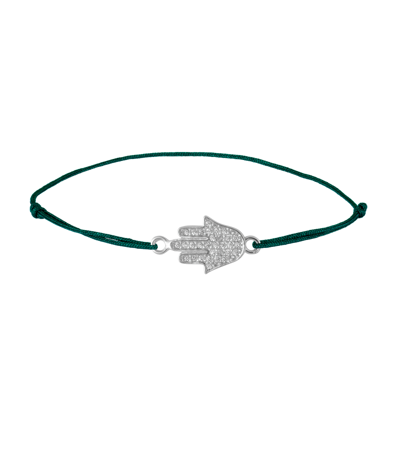 Fatima hand 925 sterling silver textile luck bracelet Fatima hand 925 sterling silver textile luck bracelet