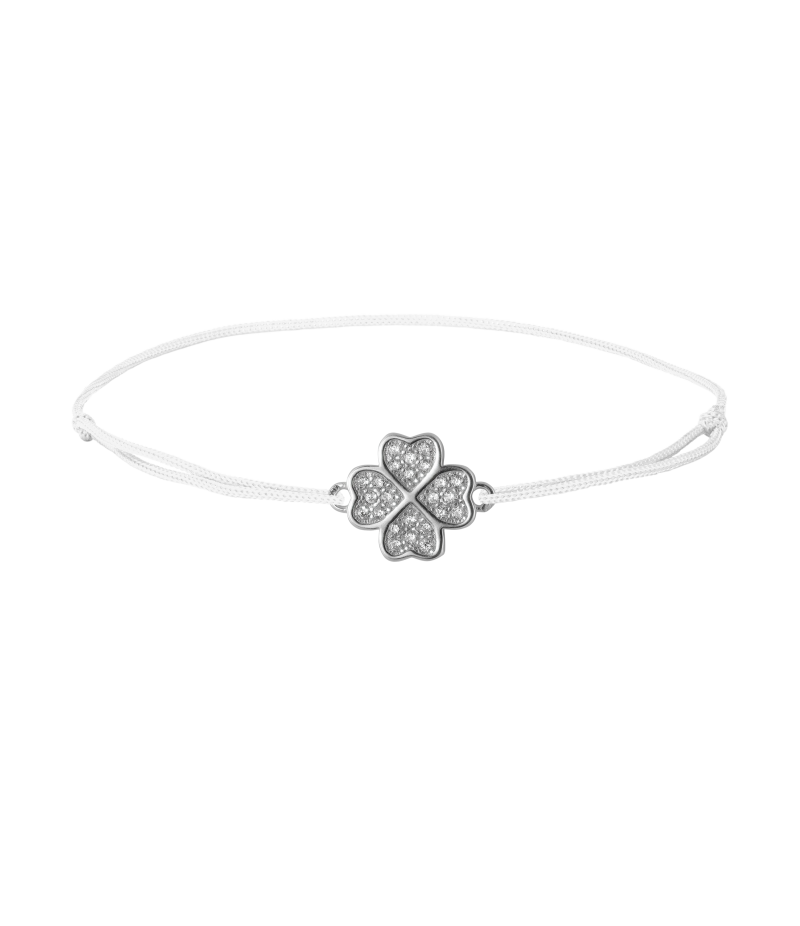 Clover 925 sterling silver textile luck bracelet