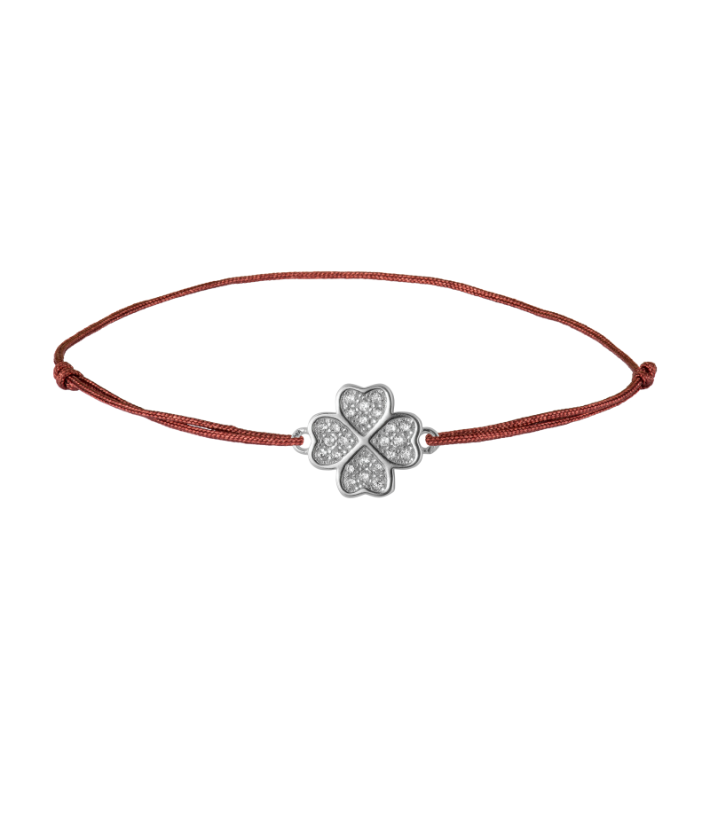 Clover 925 sterling silver textile luck bracelet Clover 925 sterling silver textile luck bracelet
