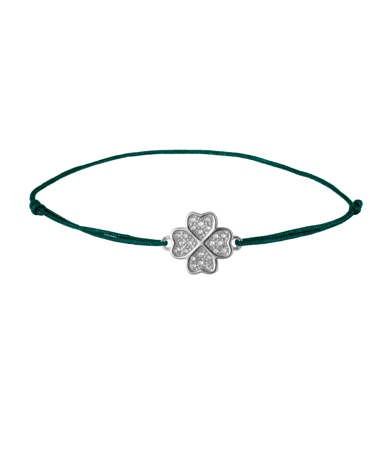 Clover 925 sterling silver textile luck bracelet Clover 925 sterling silver textile luck bracelet