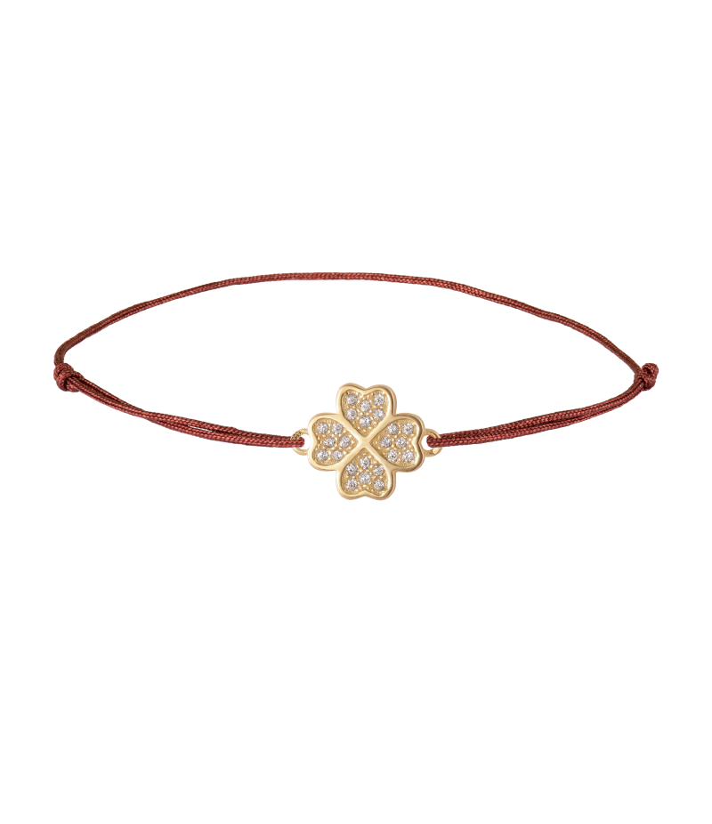 Clover 925 sterling silver textile luck bracelet Clover 925 sterling silver textile luck bracelet