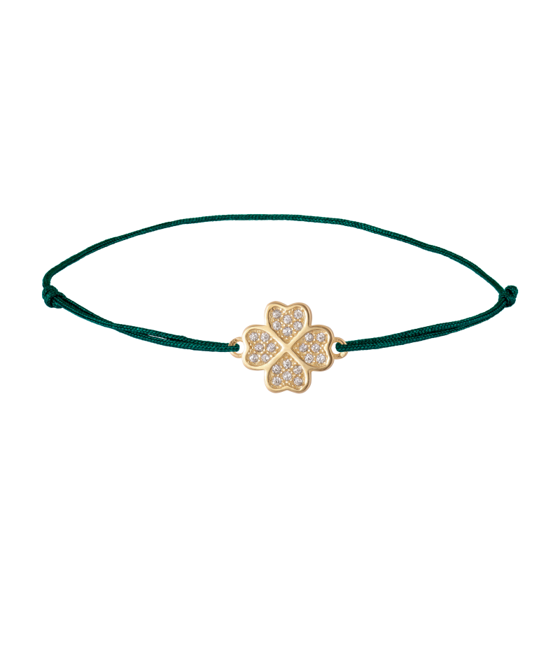 Clover 925 sterling silver textile luck bracelet Clover 925 sterling silver textile luck bracelet