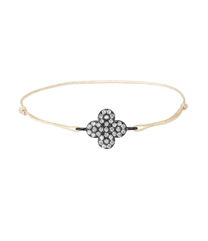 Clover 925 sterling silver textile luck bracelet