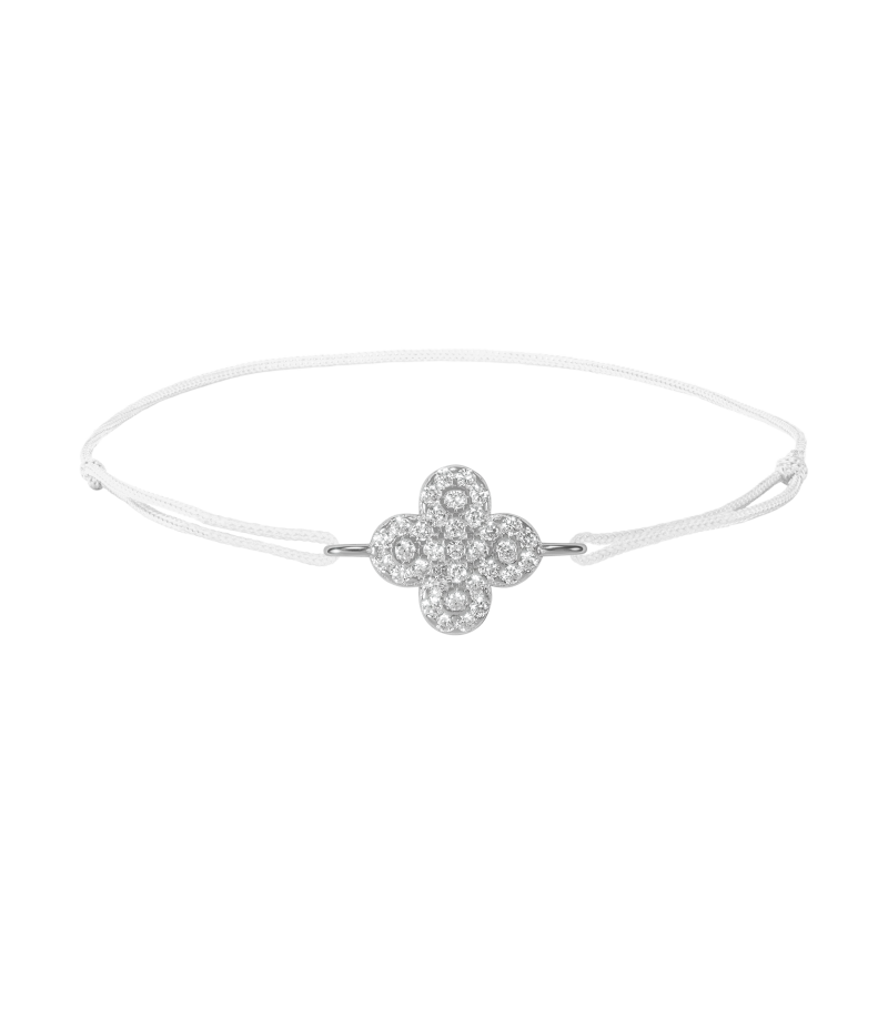 Clover 925 sterling silver textile luck bracelet