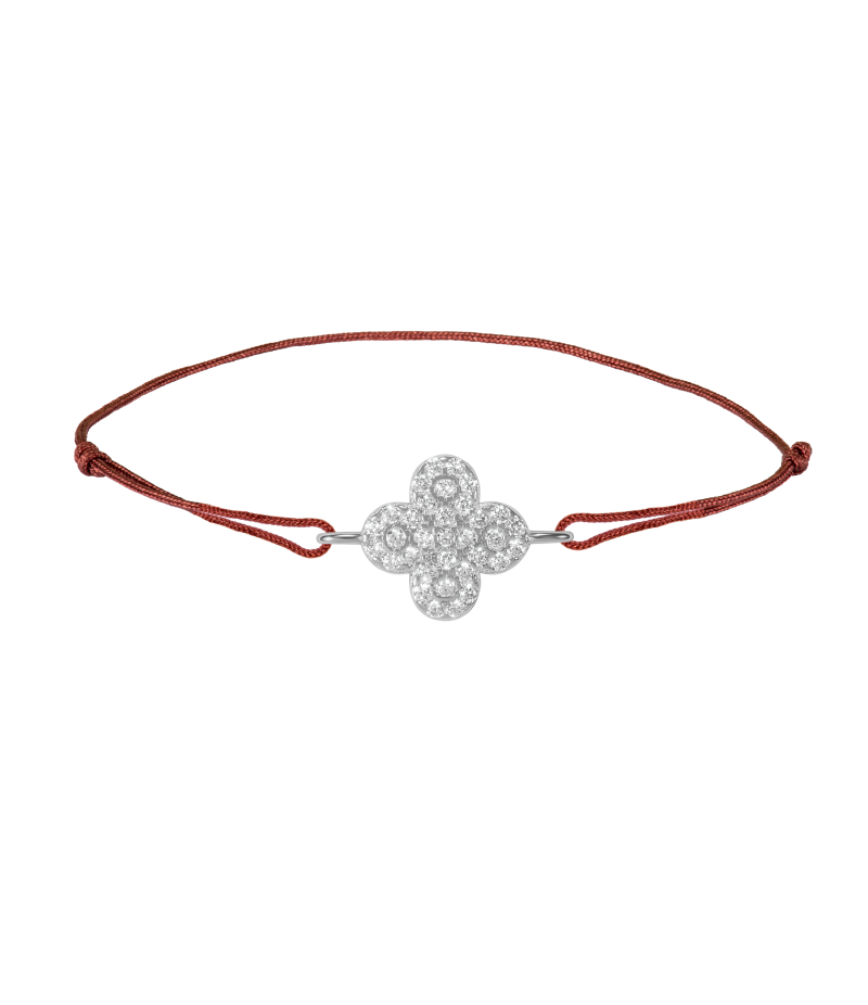 Clover 925 sterling silver textile luck bracelet Clover 925 sterling silver textile luck bracelet