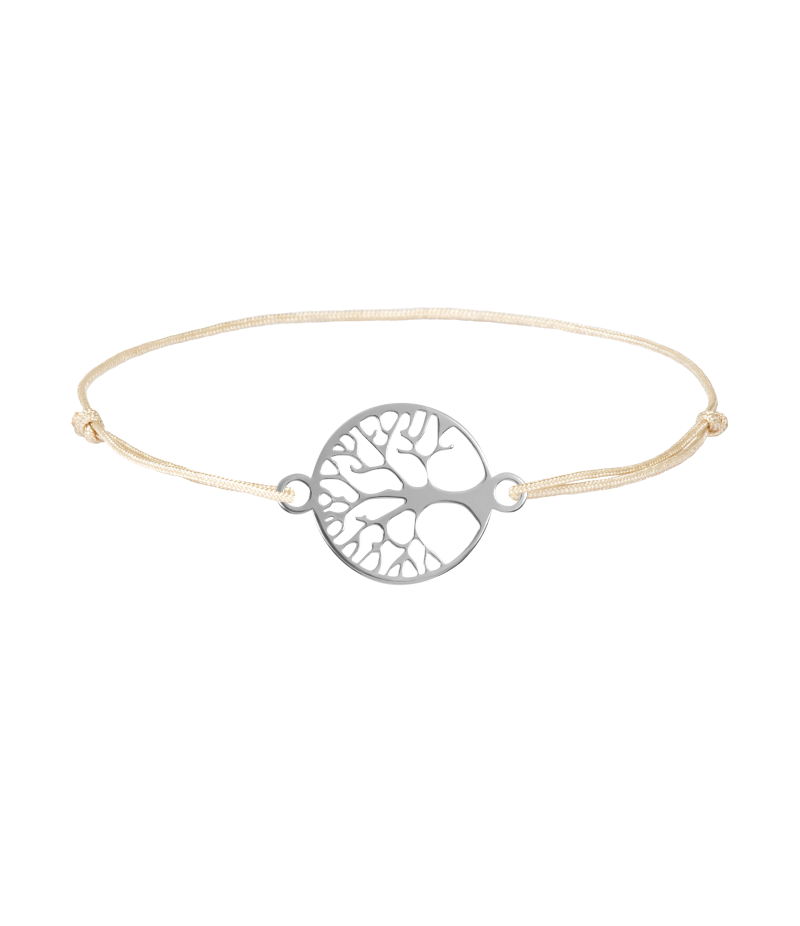 Tree of life 925 sterling silver textile luck bracelet