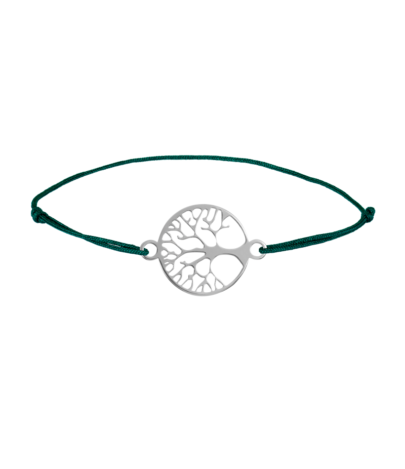 Tree of life 925 sterling silver textile luck bracelet