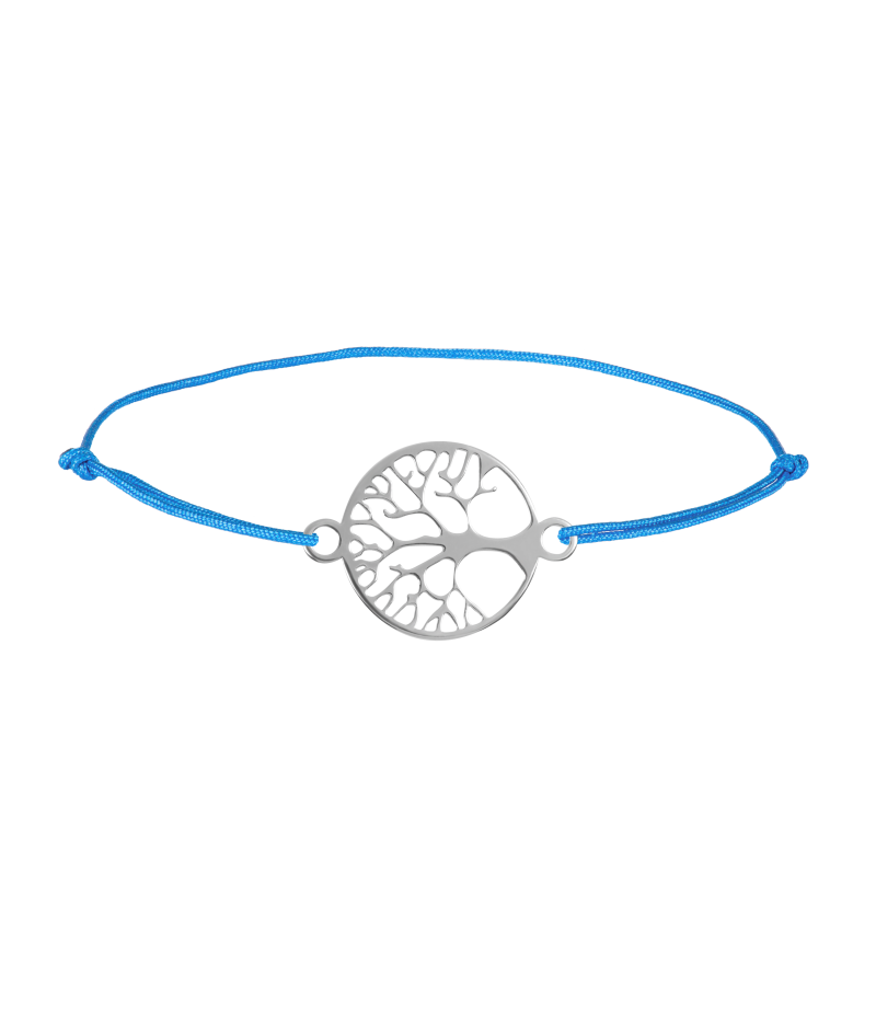 Tree of life 925 sterling silver textile luck bracelet