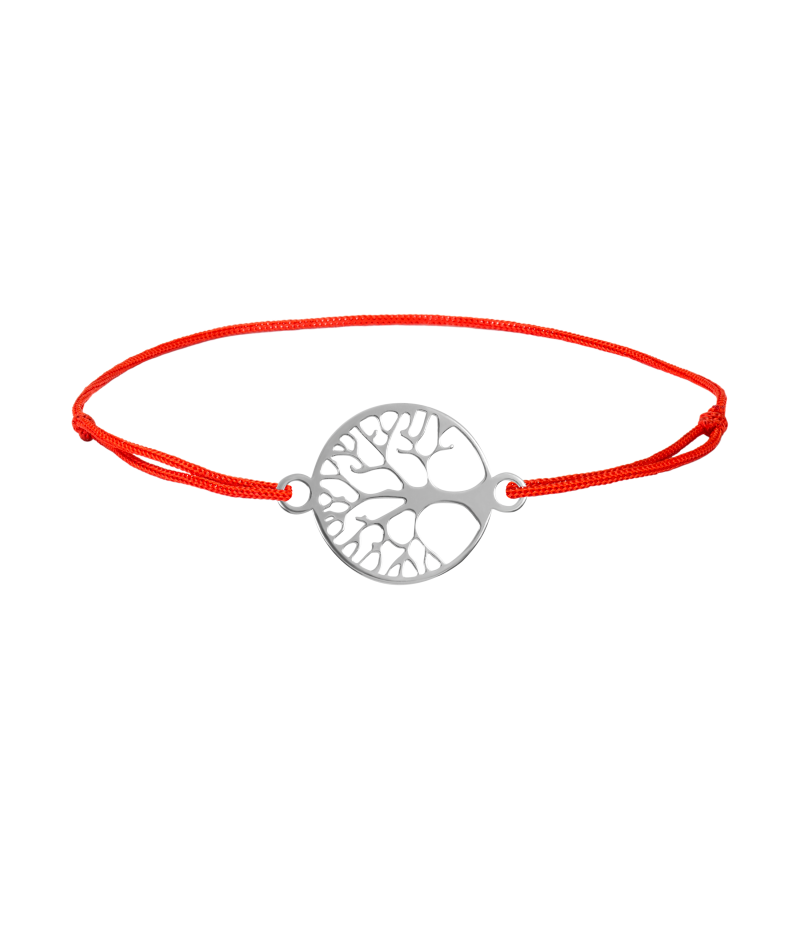 Tree of life 925 sterling silver textile luck bracelet