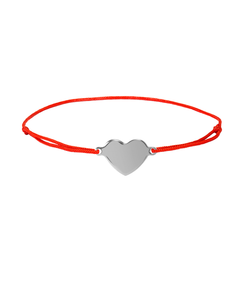 Heart 925 sterling silver textile luck bracelet