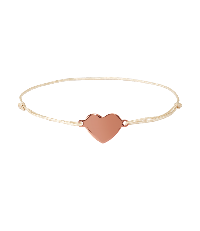 Heart 925 sterling silver textile luck bracelet