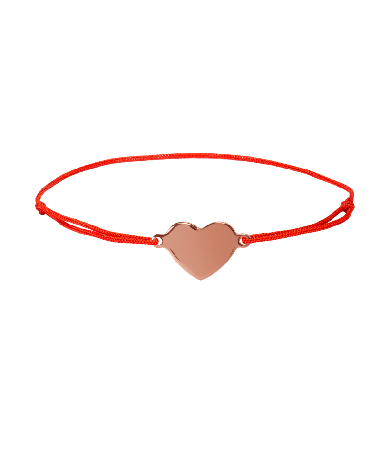 Heart 925 sterling silver textile luck bracelet