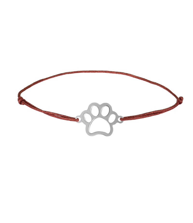 Paw 925 sterling silver textile luck bracelet