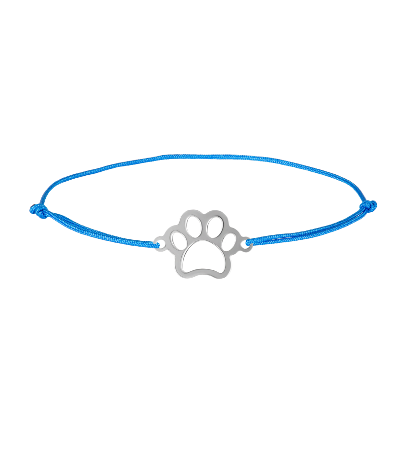 Paw 925 sterling silver textile luck bracelet