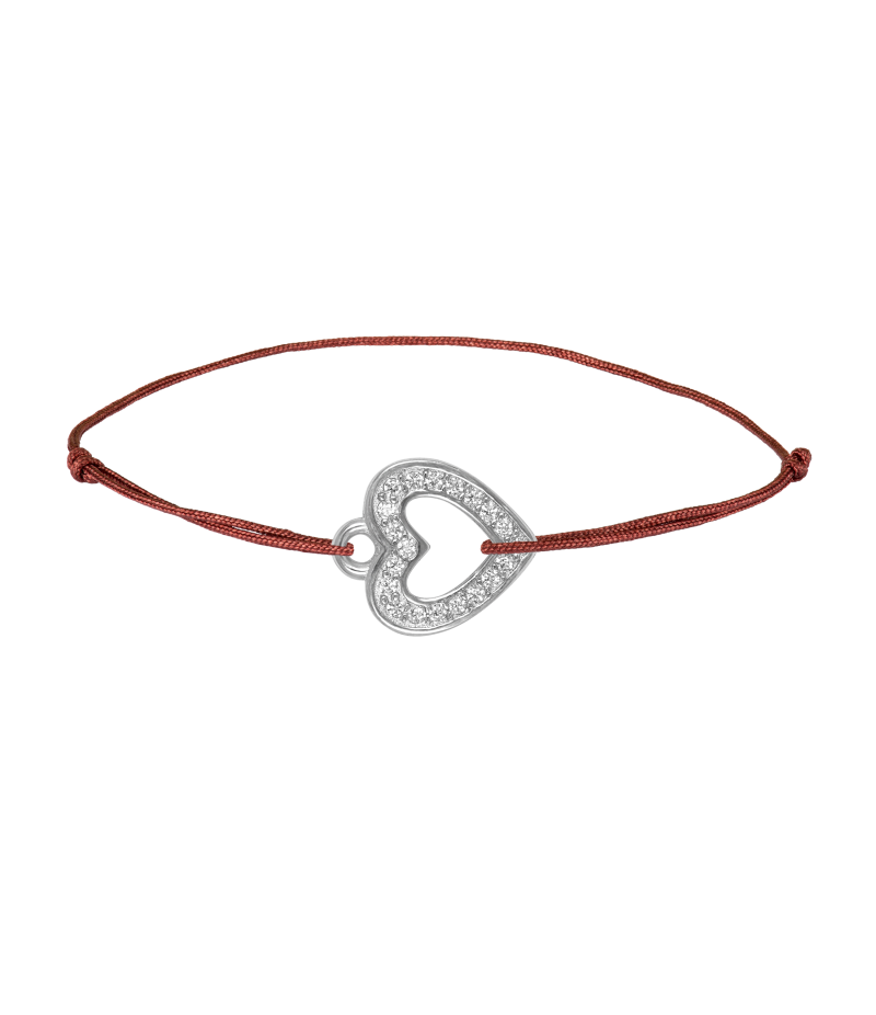Heart 925 sterling silver textile luck bracelet Heart 925 sterling silver textile luck bracelet