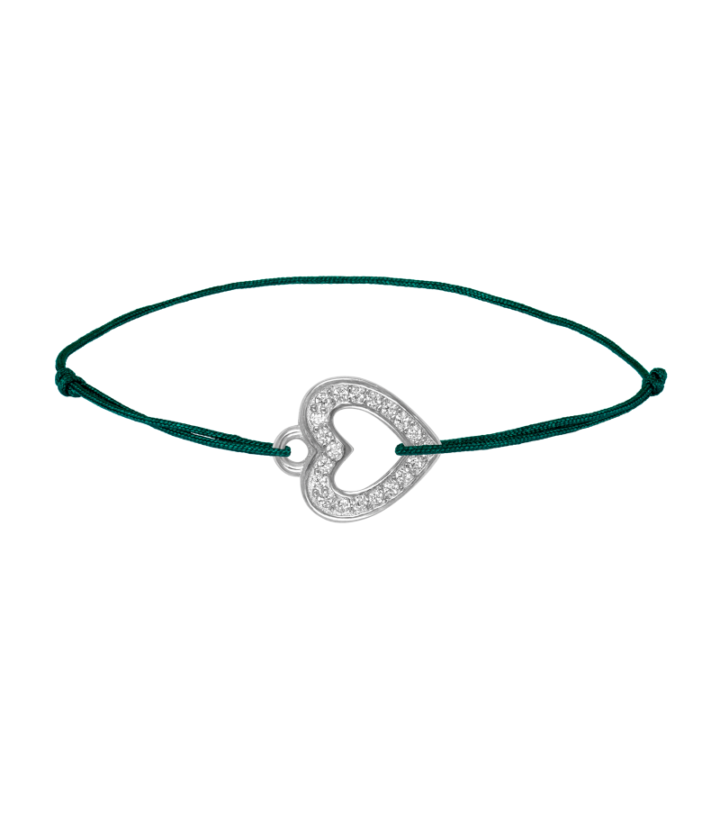 Heart 925 sterling silver textile luck bracelet Heart 925 sterling silver textile luck bracelet