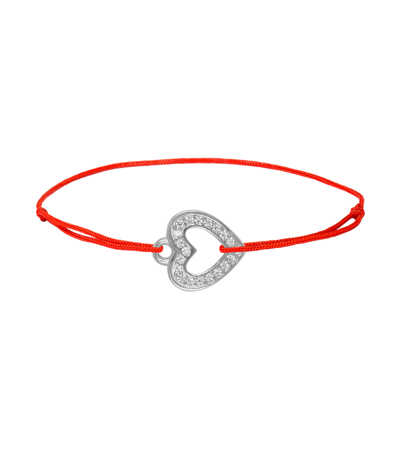 Heart 925 sterling silver textile luck bracelet Heart 925 sterling silver textile luck bracelet