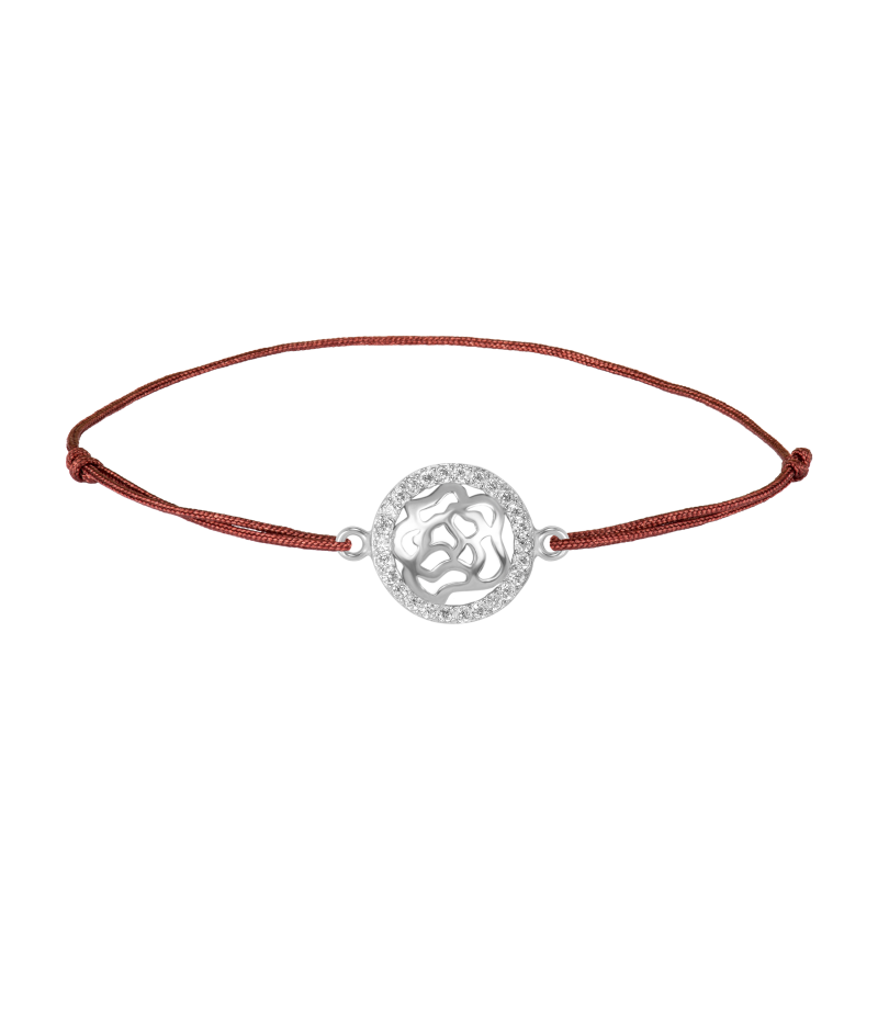 Rose 925 sterling silver textile luck bracelet Rose 925 sterling silver textile luck bracelet
