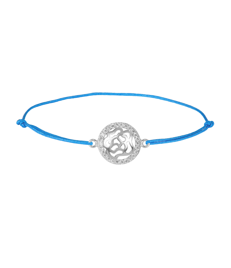 Rose 925 sterling silver textile luck bracelet