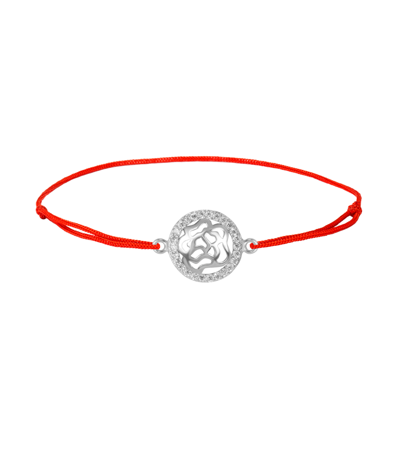 Rose 925 sterling silver textile luck bracelet Rose 925 sterling silver textile luck bracelet