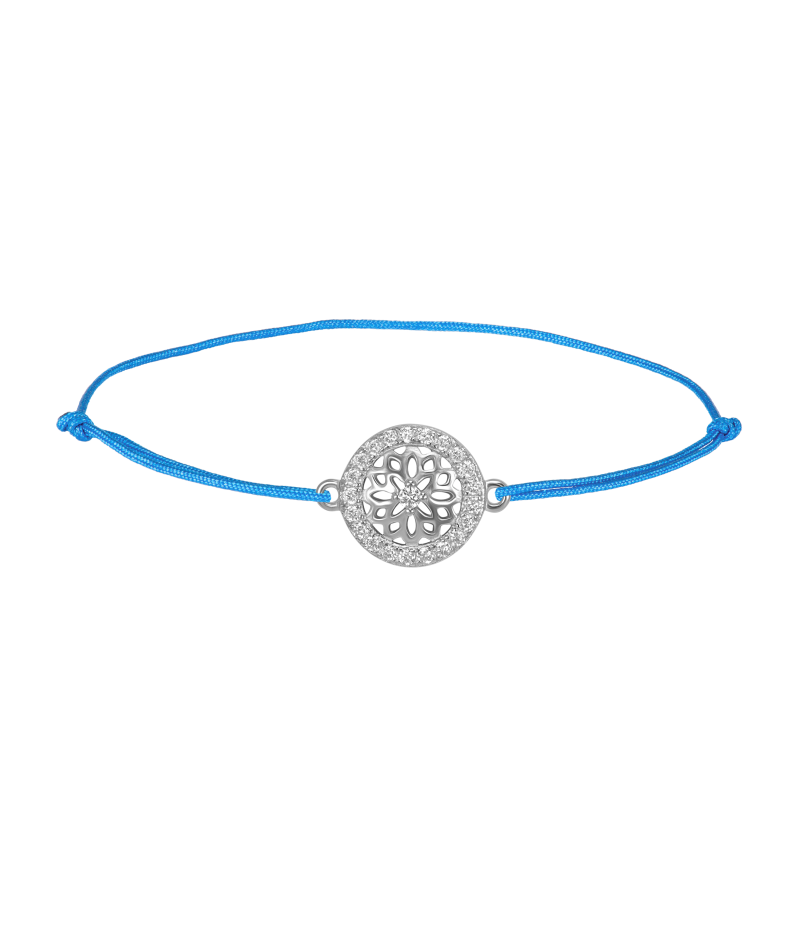 Mandala 925 sterling silver textile luck bracelet