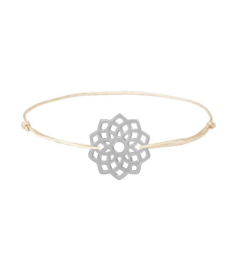 Mandala 925 sterling silver textile luck bracelet