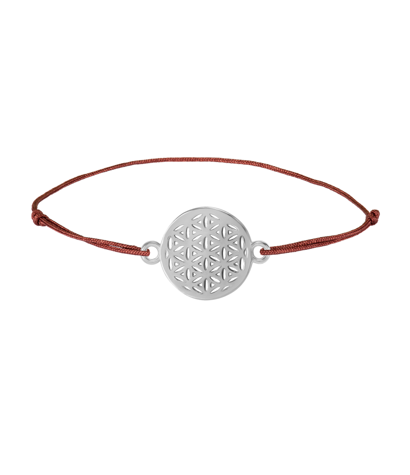 Flower of life 925 sterling silver textile luck bracelet
