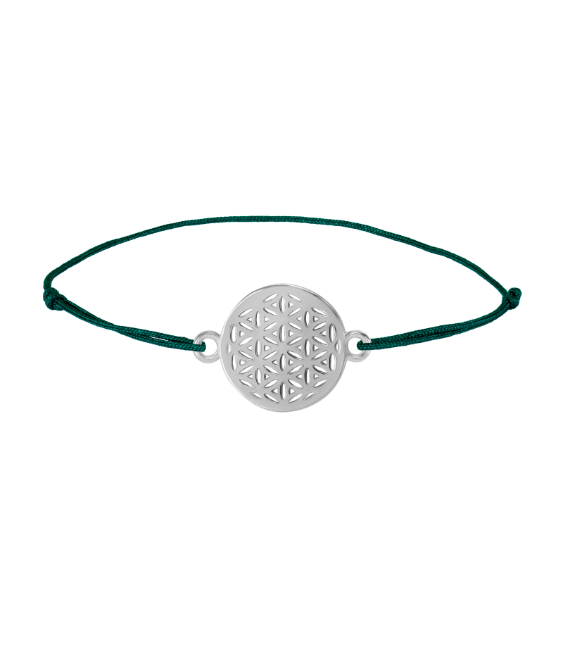 Flower of life 925 sterling silver textile luck bracelet