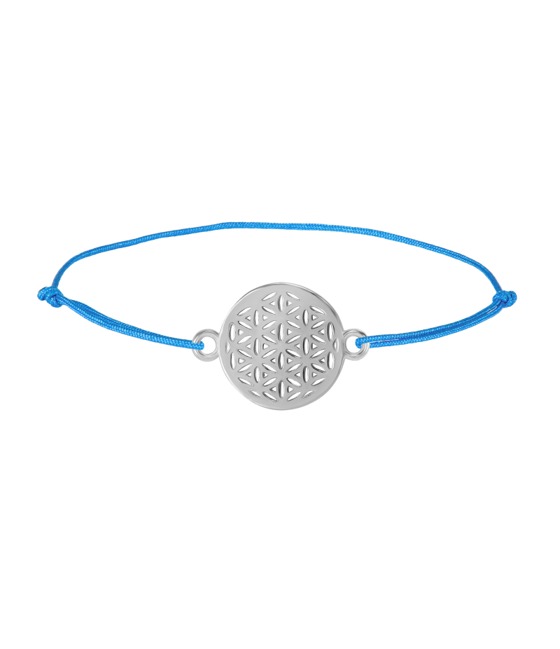 Flower of life 925 sterling silver textile luck bracelet