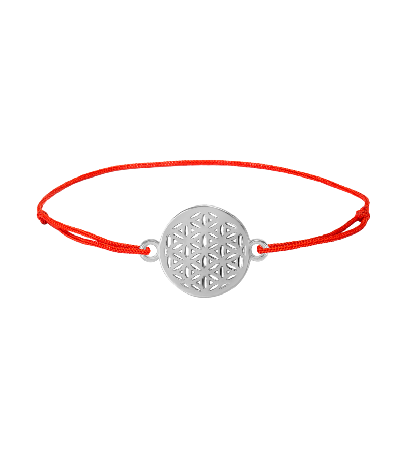 Flower of life 925 sterling silver textile luck bracelet