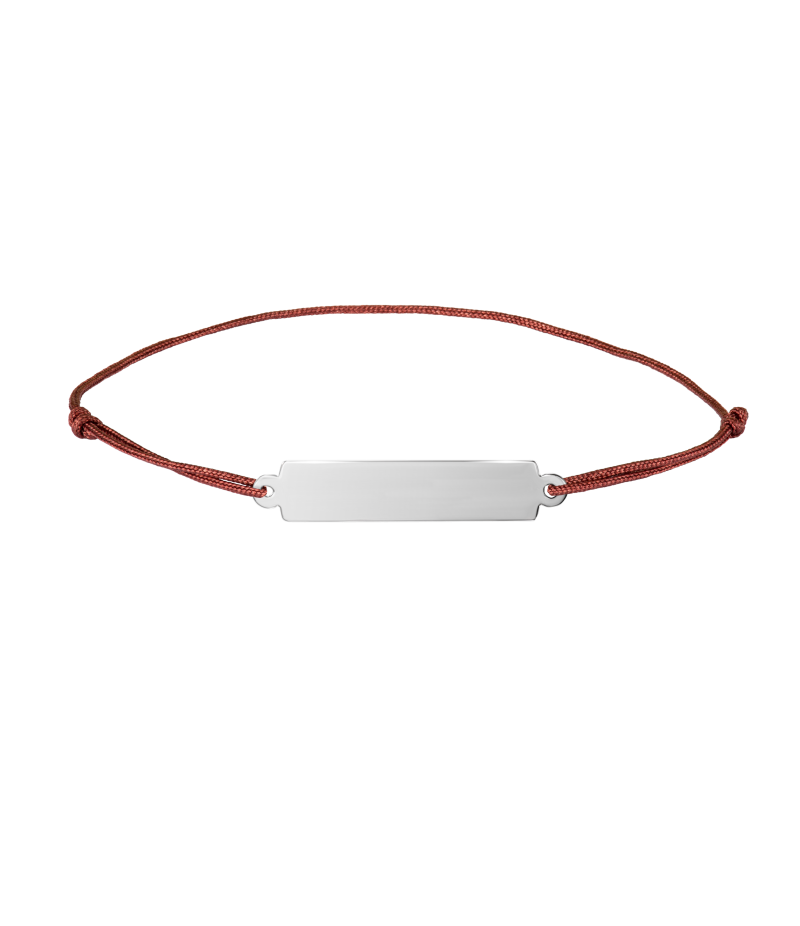 Engravable bridge 925 sterling silver textile luck bracelet