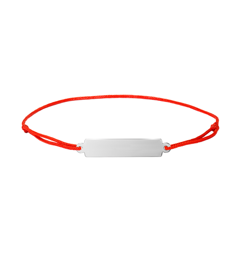 Engravable bridge 925 sterling silver textile luck bracelet