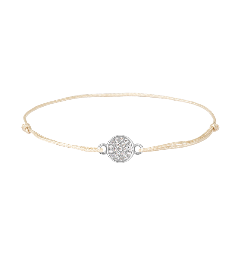 Circle 925 sterling silver textile luck bracelet