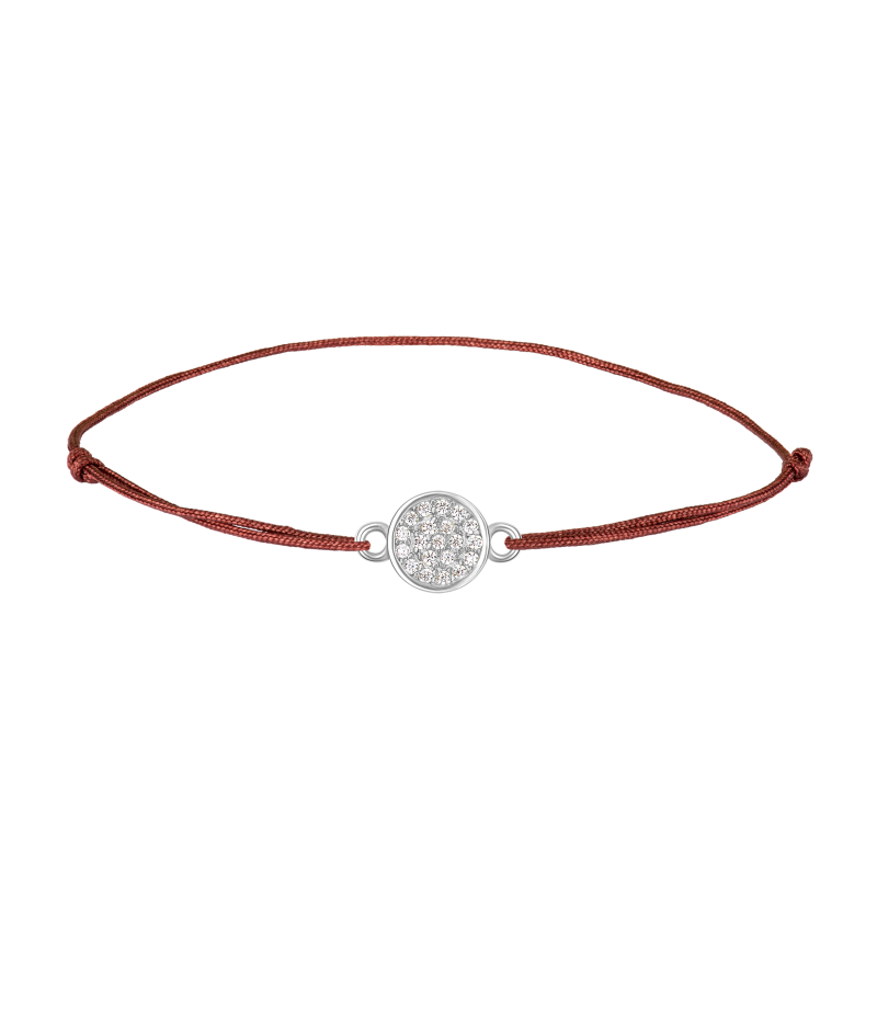 Circle 925 sterling silver textile luck bracelet