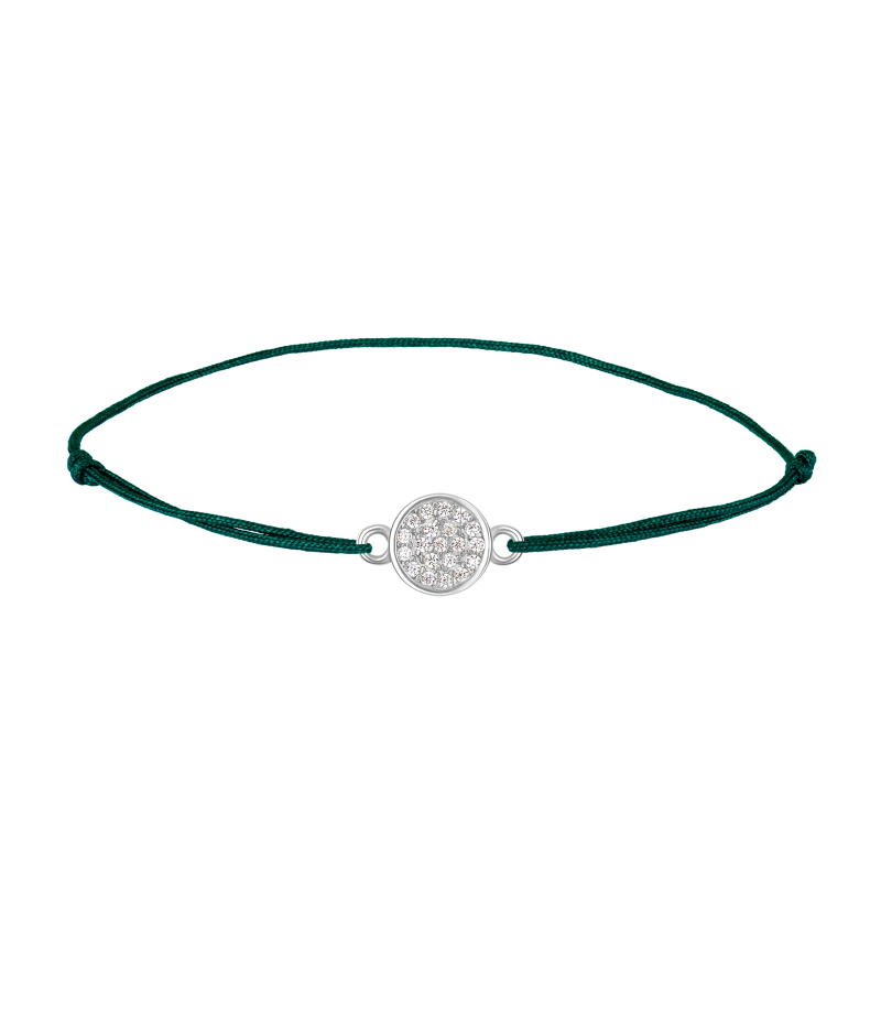 Circle 925 sterling silver textile luck bracelet