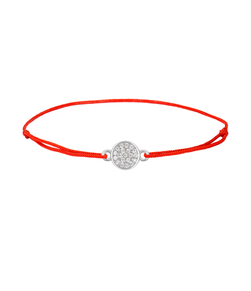 Circle 925 sterling silver textile luck bracelet
