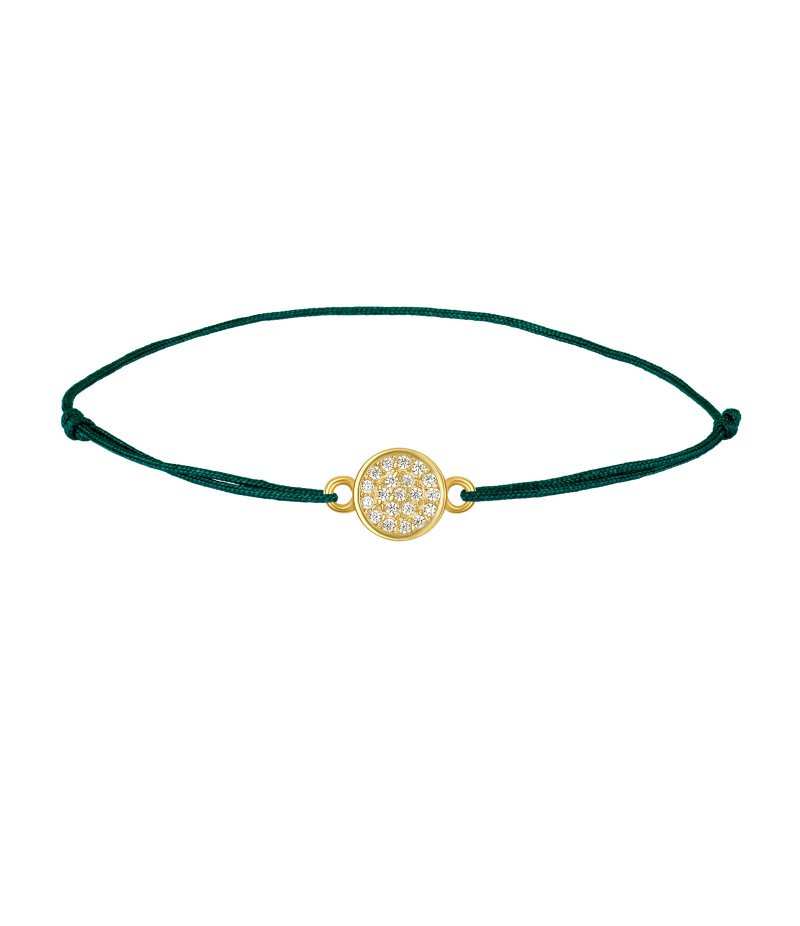 Circle 925 sterling silver textile luck bracelet